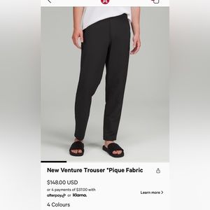 New Venture Trouser, Mens XS, Black, Classic Tapered Fit